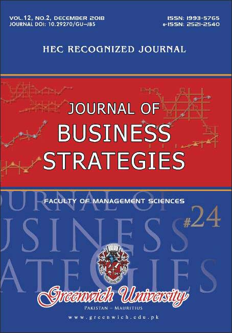 					View Vol. 12 No. 2 (2018): Journal of Business Strategies (December'18) Issue No. 24
				